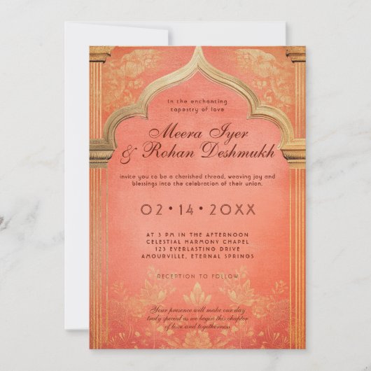 桃の花：永遠の恵み 招待状 (正面)