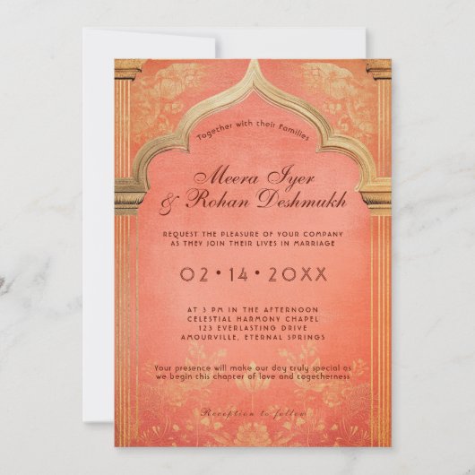 桃の花:永遠の恵み 招待状 (正面)