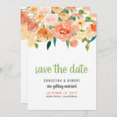 桃の花 | 結婚式のお知らせ 招待状 (正面/裏面)