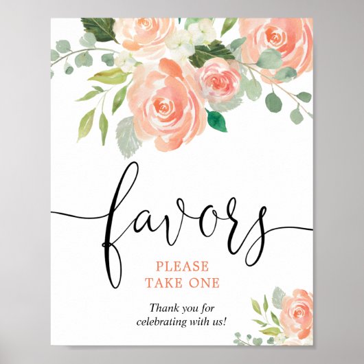 桃の葉の花のギフト どうぞおひとつお持ちください ポスター (正面)