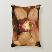 桃の蘭と雨滴フローラ アクセントクッション (正面(垂直))