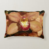 桃の蘭と雨滴フローラ アクセントクッション (裏面)