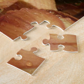 桃の蘭と雨滴フローラ ジグソーパズル (側面)