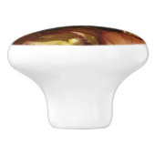 桃の蘭と雨滴フローラ セラミックノブ (側面)