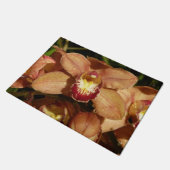 桃の蘭と雨滴フローラ ドアマット (アングル)