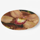 桃の蘭と雨滴フローラ ペーパープレート (アングル)