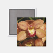 桃の蘭と雨滴フローラ マグネット (正面/裏面)