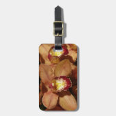 桃の蘭と雨滴フローラ ラゲッジタグ (正面縦)