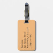 桃の蘭と雨滴フローラ ラゲッジタグ (裏面縦)