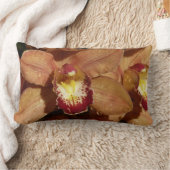 桃の蘭と雨滴フローラ ランバークッション (ブランケット)