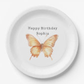 桃の蝶の誕生日 ペーパープレート (正面)