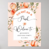 桃の誕生日の歓迎として甘い ポスター (正面)