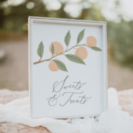 桃の誕生日パーティースイーツアンドトリートズサイン ポスター