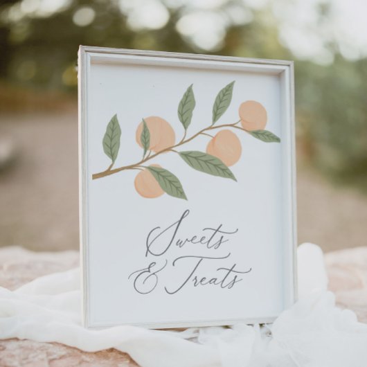 桃の誕生日パーティースイーツアンドトリートズサイン ポスター