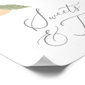 桃の誕生日パーティースイーツアンドトリートズサイン ポスター (角)