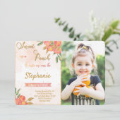 桃の誕生日写真招待状 招待状 (スタンド正面)