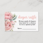 桃の赤ちゃんシャワーおむつラッフルエンクロージャカード エンクロージャーカード (正面)
