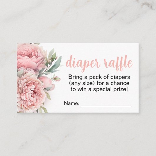 桃の赤ちゃんシャワーおむつラッフルエンクロージャカード エンクロージャーカード (正面)