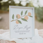 桃の赤ちゃんシャワーおむつラッフルサイン ポスター