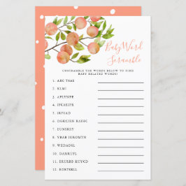 桃の赤ちゃんシャワー単語スクランブルゲーム