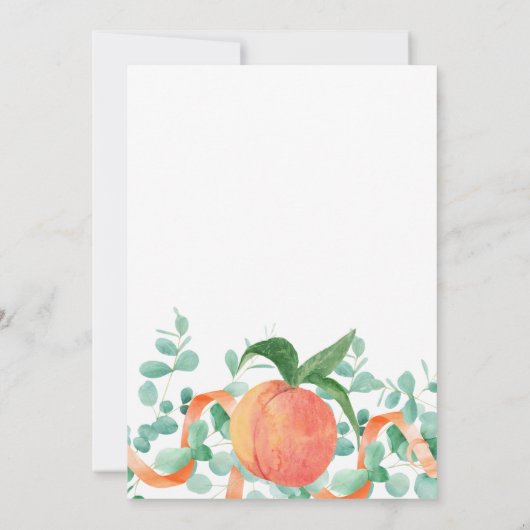 桃の赤ちゃん男女兼用のシャワー 招待状 (裏面)