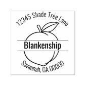 桃の輪郭 円形 住所 名前 オーダーメイド セルフインキングスタンプ (デザイン)