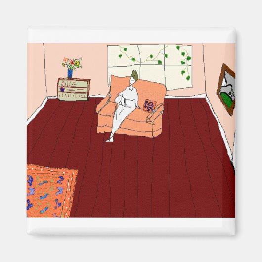 桃の部屋の読み手 マグネット (正面)
