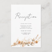 桃の野生の花の結婚式の受付案内カード エンクロージャーカード (正面)