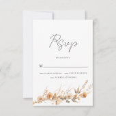 桃の野生の花の結婚式RSVPカード 出欠カード (正面)