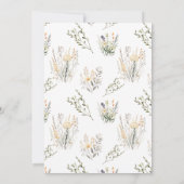 桃の野生の花の草原の結婚式招待状 招待状 (裏面)