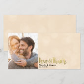 桃の金婚式 ウェディング フォト ラブ & サンクス ありがとう サンキューカード (正面/裏面)