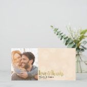 桃の金婚式 ウェディング フォト ラブ & サンクス ありがとう サンキューカード (スタンド正面)