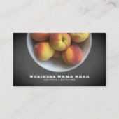 桃の鉢チャルクボードフルーツフードプロフェッショナル 名刺 (正面)