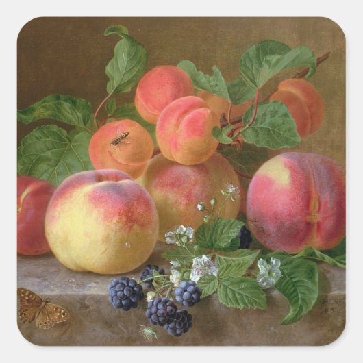 桃の静かな生活 スクエアシール (正面)