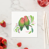 桃の顔の愛鳥 スタンダードカクテルナプキン (インサイチュ)