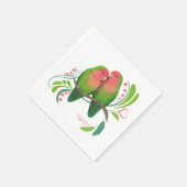 桃の顔の愛鳥 スタンダードカクテルナプキン (角)