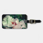 桃の髭あめ花パーソナライズされた ラゲッジタグ (正面横)