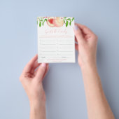 桃はキャンディガール赤ちゃんシャワーゲームカードを嗅ぐ チラシ (手)