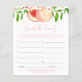 桃はキャンディガール赤ちゃんシャワーゲームカードを嗅ぐ チラシ (正面)