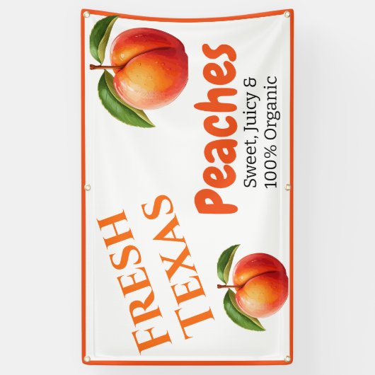 桃をテーマにしたビジネス 横断幕 (縦)