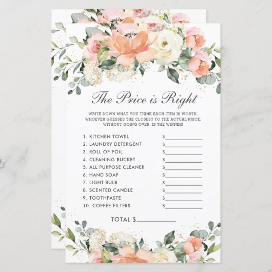 桃アイボリーフローラシャワー価格は右ゲーム (正面/裏面)