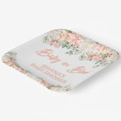 桃アイボリーベージュニュートラルベビーシャワー ペーパープレート (傾斜あり)