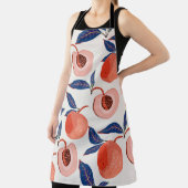 桃アプリコット葉のクリーム背景 エプロン (インサイチュ)