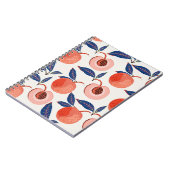 桃アプリコット葉のクリーム背景 ノートブック (左側)