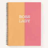 桃エレガントとオレンジ色のブロック ノートブック (正面)