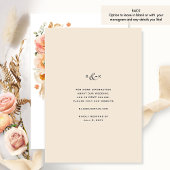 桃エレガントとクリームのデリケートなフローラ結婚ズ 招待状