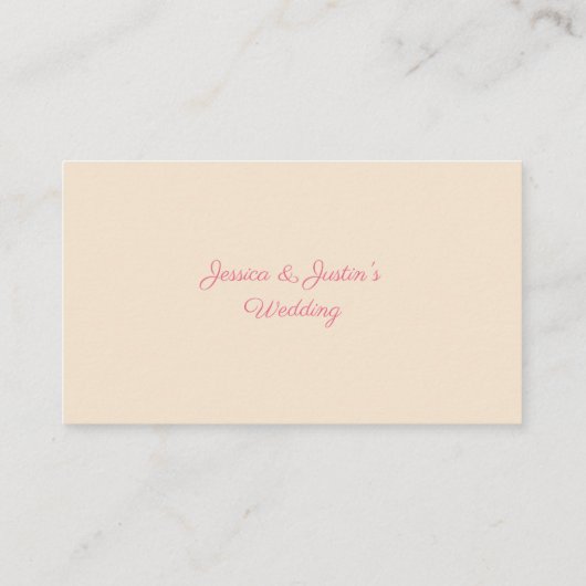 桃エレガントとピンクのフローラ結婚ズ プレイスカード (裏面)