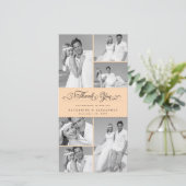 桃エレガントの斜面状バンド6フォトシック結婚ズ サンキューカード (スタンド正面)