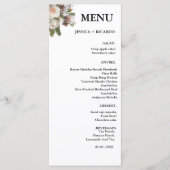 桃エレガントピンクボホウォーター色の冬の結婚式 メニュー (正面)