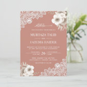 桃エレガントフローラレースイスラム結婚教徒 招待状 (スタンド正面)